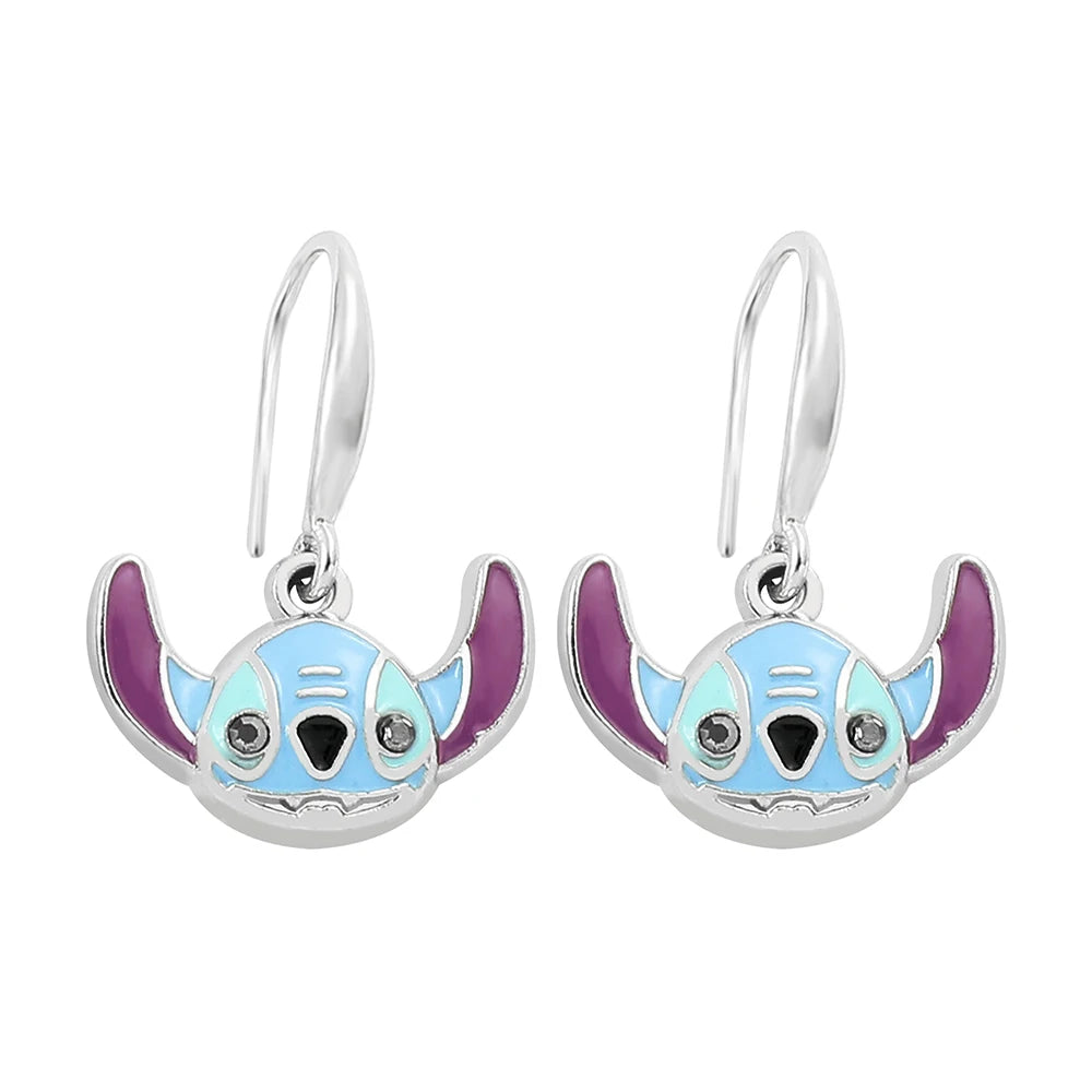 Disney-niedliche Cartoon-Stich-Ohrstecker mit Blumen-Ohrsteckern für Frauen und Teenager-Mädchen, schöne Ohr-Accessoires, Schmuckgeschenke für Fans