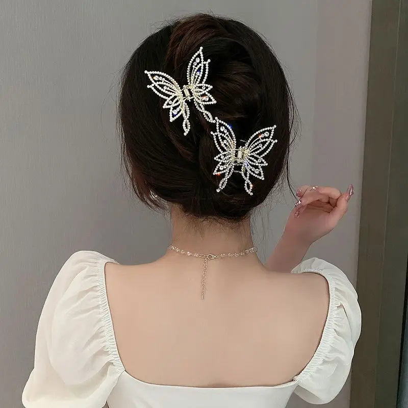 Mode Metall Durchbrochene Haar Klaue Schmetterling Haar Clips für Frauen Mädchen Elegante Pferdeschwanz Klaue Clip Vintage Haarnadel Haar Zubehör