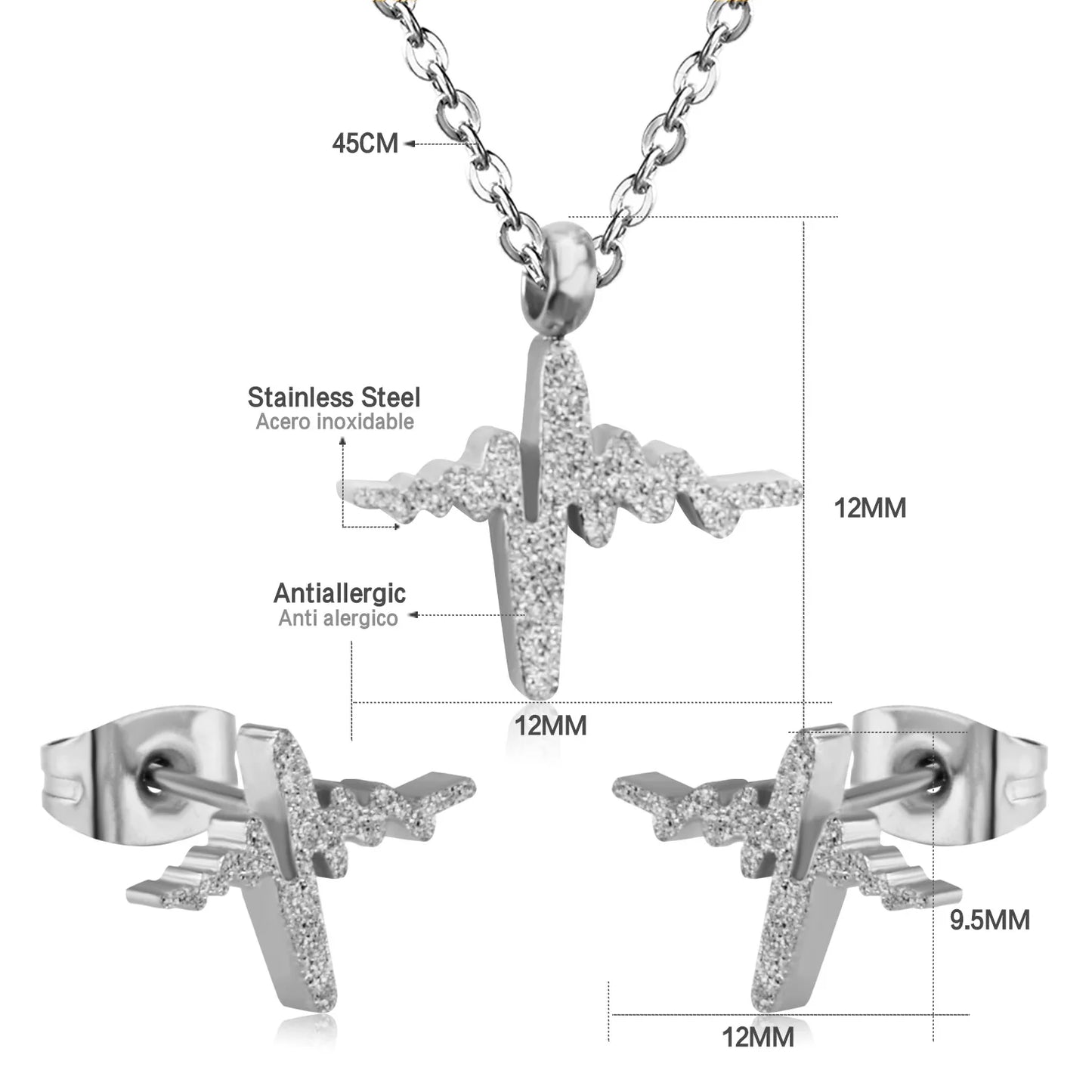 LUXUKISSKIDS Trendy Schmuck Set Edelstahl Silber/Gold Farbe Frau/Männer Großhandel Herz Anhänger Halskette Ohrringe Braut Sets