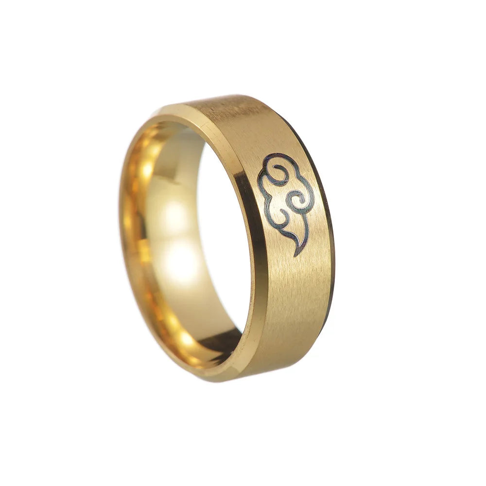 Edelstahl Anime Cosplay Cloud Ringe Für Männer Frauen Schwarz Matte Ring Punk Harajuku Anime Paar Cosplay Schmuck