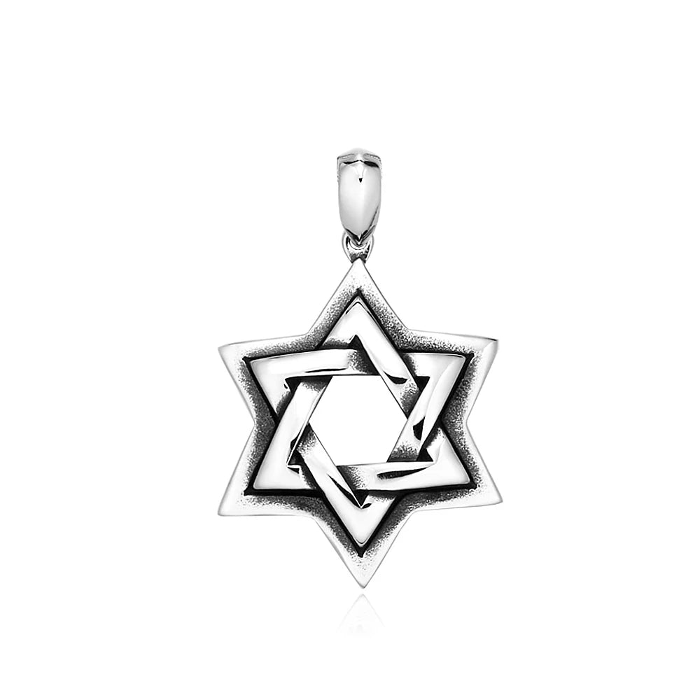 Vintage Mode Davidstern Anhänger männer 316L Edelstahl Punk Hip Hop Sechszackigen Stern Halsketten Biker Schmuck Großhandel