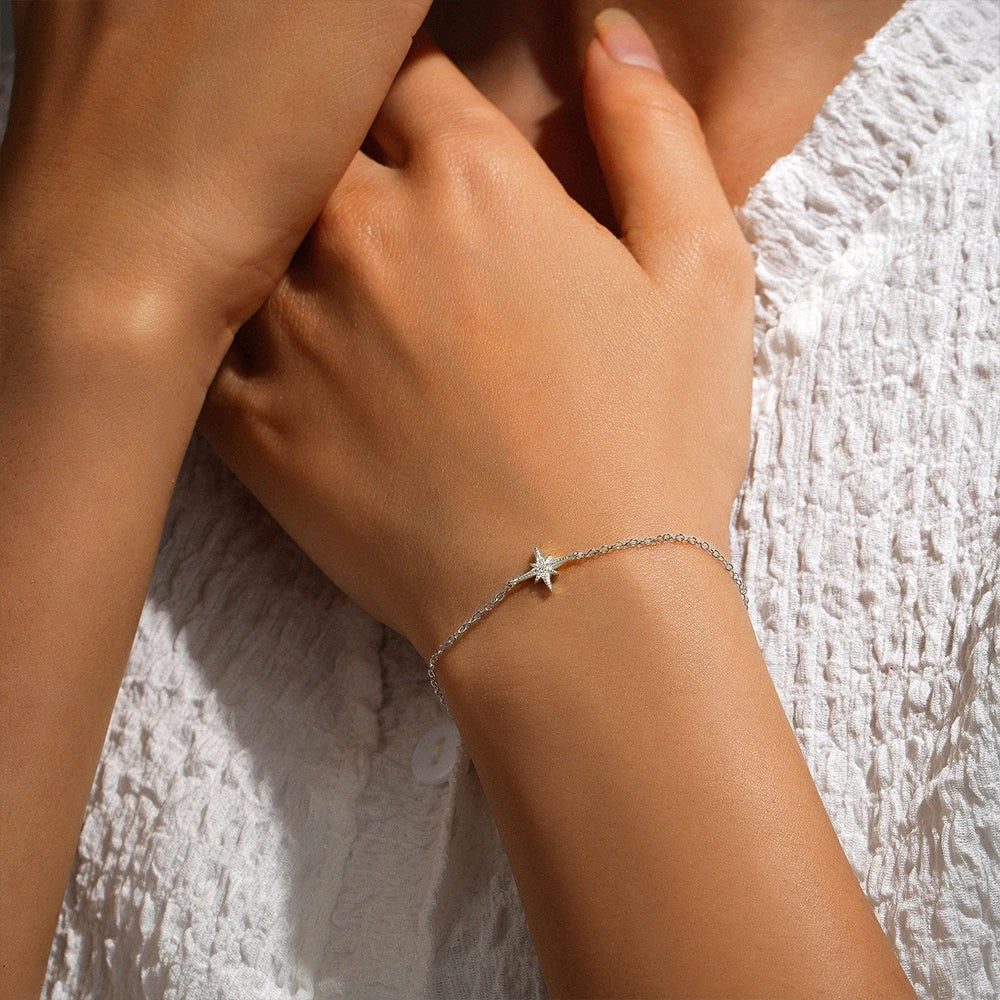 CANNER Europäischen Amerikanischen Stil Achtzackigen Stern Zirkon Armband S925 Sterling Silber Persönlichkeit Einfache Vielseitige Armband