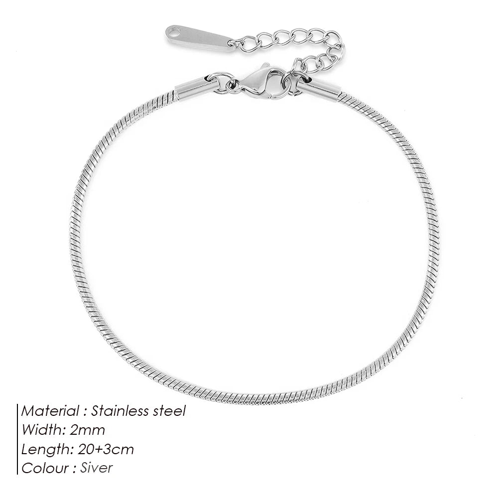 Emanco vergoldete runde Schlangen kette barfuß Strand Fuß schmuck einfachen Stil Metall Textur Geschenk für ihre Fabrik direkten Versand