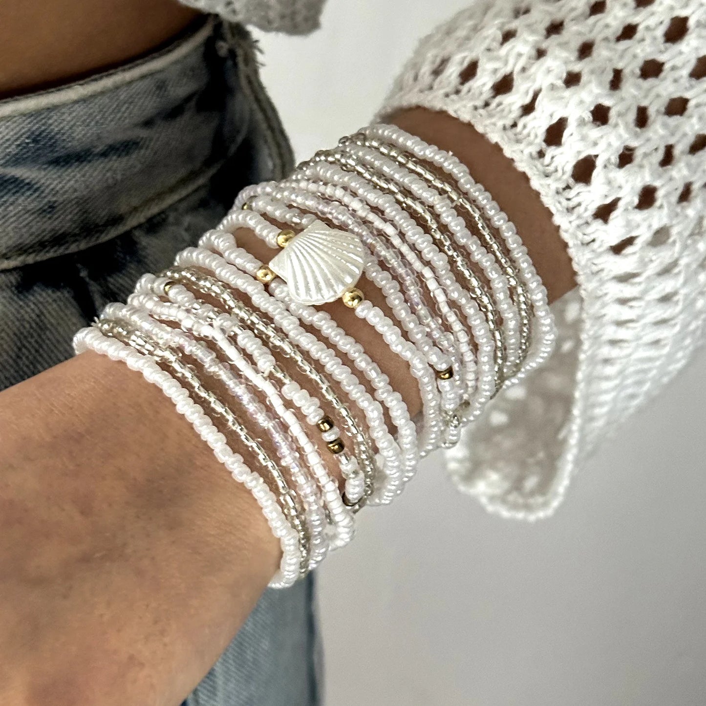 Bohemian Imitation Shell Perlen Armband Für Frauen Sea Star Schildkröte Gewebtes Seil Armband Handgemachte Freundschaft Strand Urlaub Schmuck