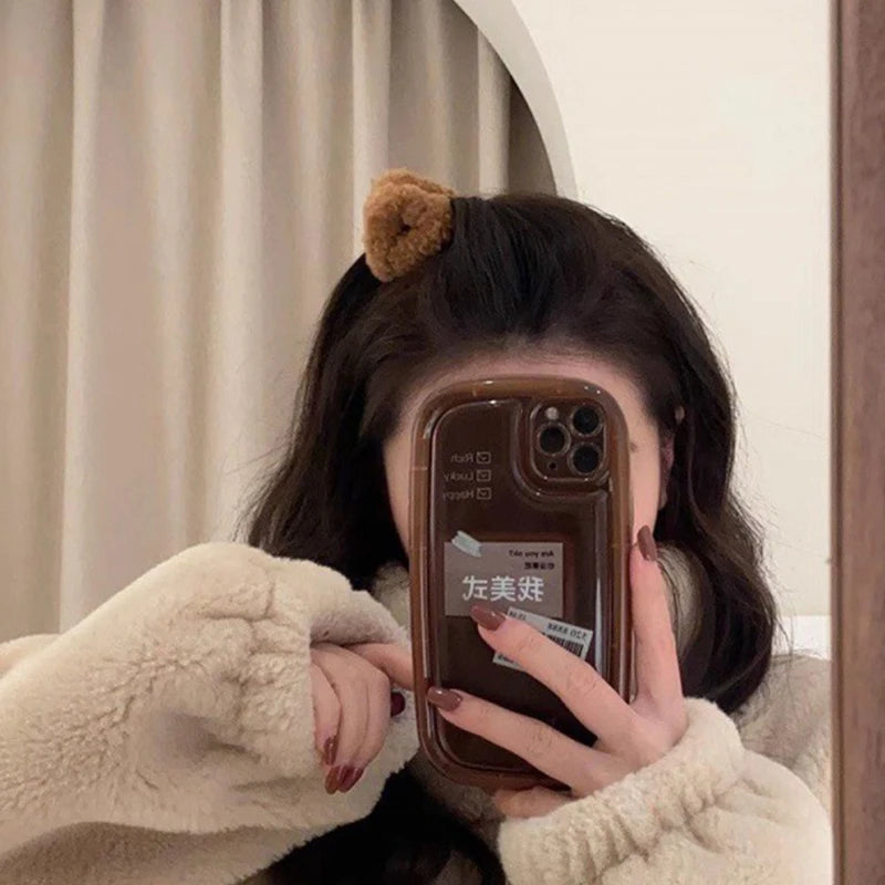 2Pcs Plüsch Katze Ohren Form Haar Clips Frauen Süße Nette Beige Ente Schnabel Clip Haarnadel Mode Mädchen Headwear Haar zubehör