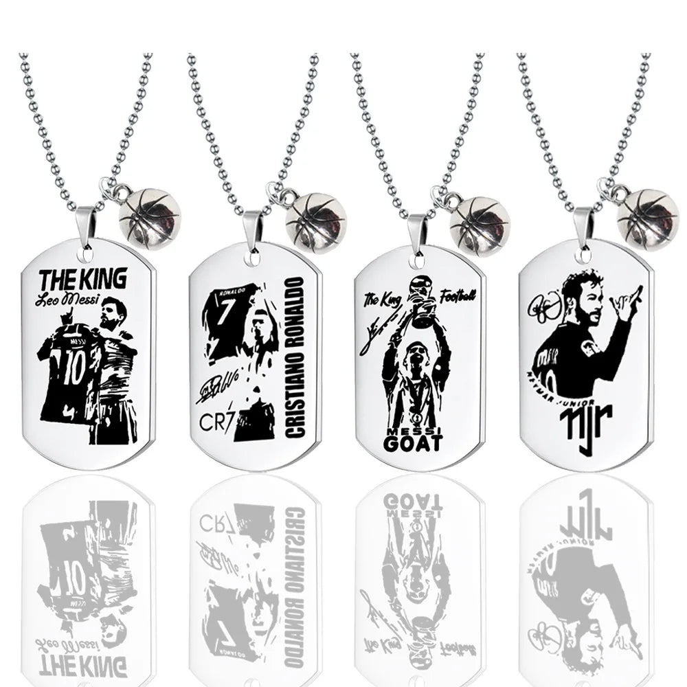 Mode Messi Edelstahl Halskette Fußball Fußball Stern Anhänger Schlüsselbein Charming Schmuck Fans Zubehör Sammlung Geschenk