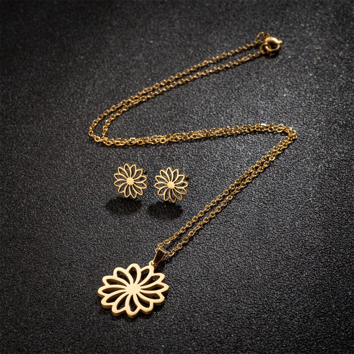 Set Schmuck Edelstahl Frau Boho Vintage Monstera Blätter Blume Pflanze Diy Anhänger Charms Ohrringe Und Halskette Set