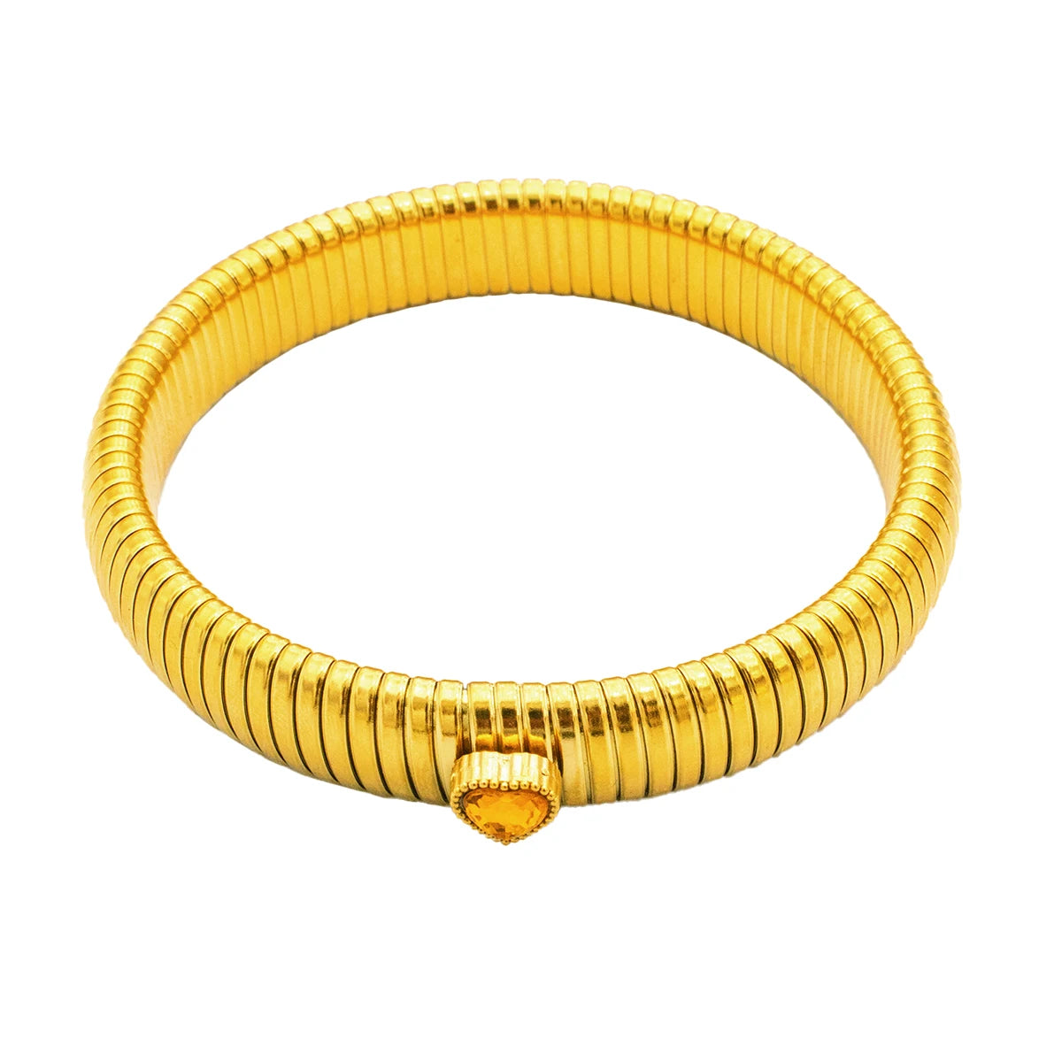 Wasserdichtes Edelstahl-Retro-Elastizitäts-Armband aus dickem Metall, poliert, 18 Karat vergoldet, Trend, Mode, Unisex, Schmuck für Männer und Frauen