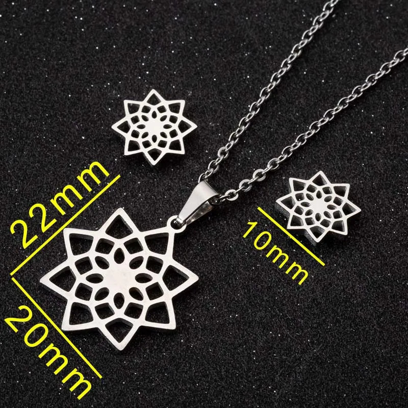 Set Schmuck Edelstahl Frau Boho Vintage Monstera Blätter Blume Pflanze Diy Anhänger Charms Ohrringe Und Halskette Set