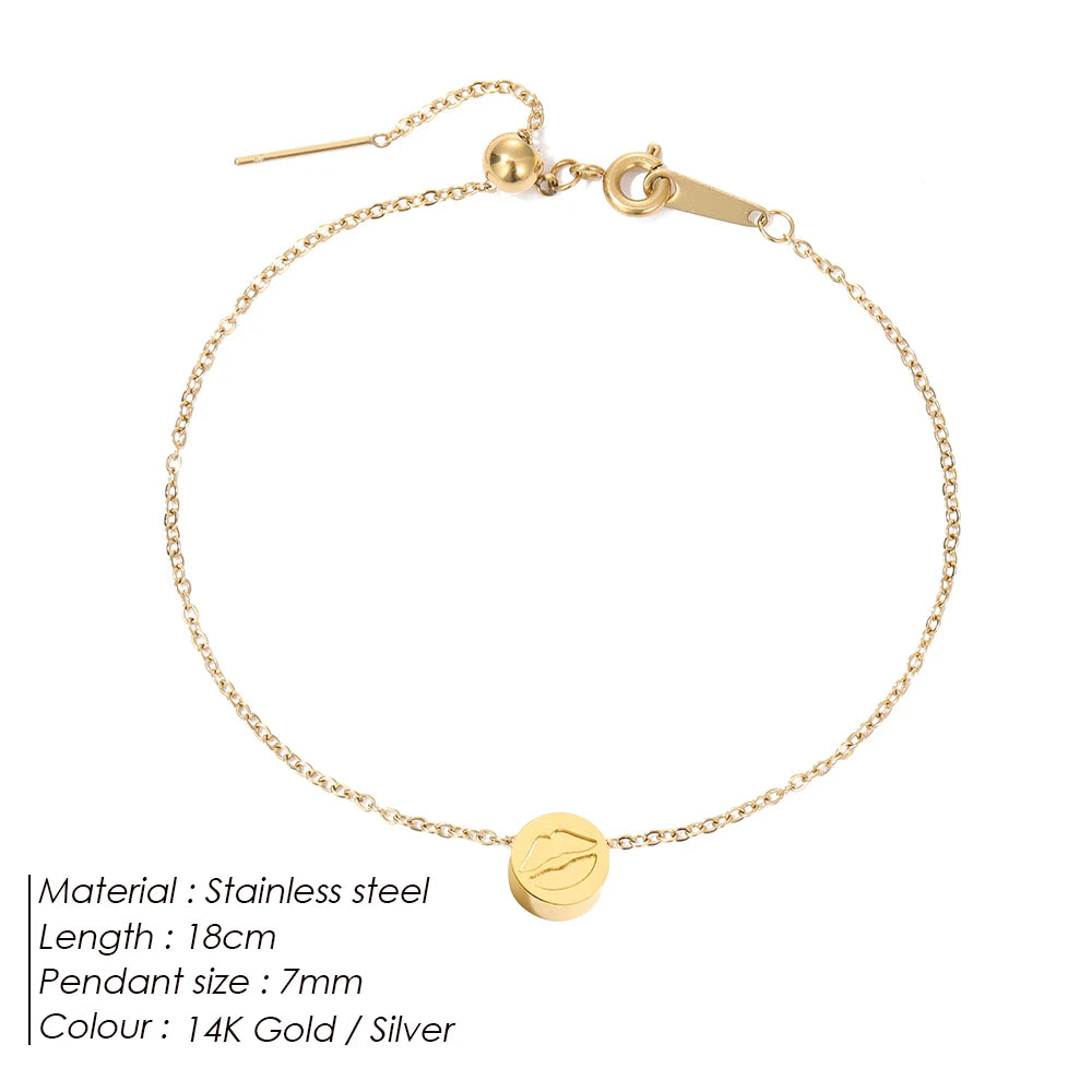eManco Mini Exquisiter runder Schmuck Edelstahl vergoldetes Armband Einfaches Party-Valentinstagsgeschenk 48-Stunden-Versand