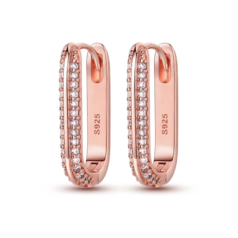 Original 925er Sterlingsilber, buntes Gold, Roségold, große Creolen für Frauen, Kollokation, Hochzeit, für Frau, Freundin, Geschenk
