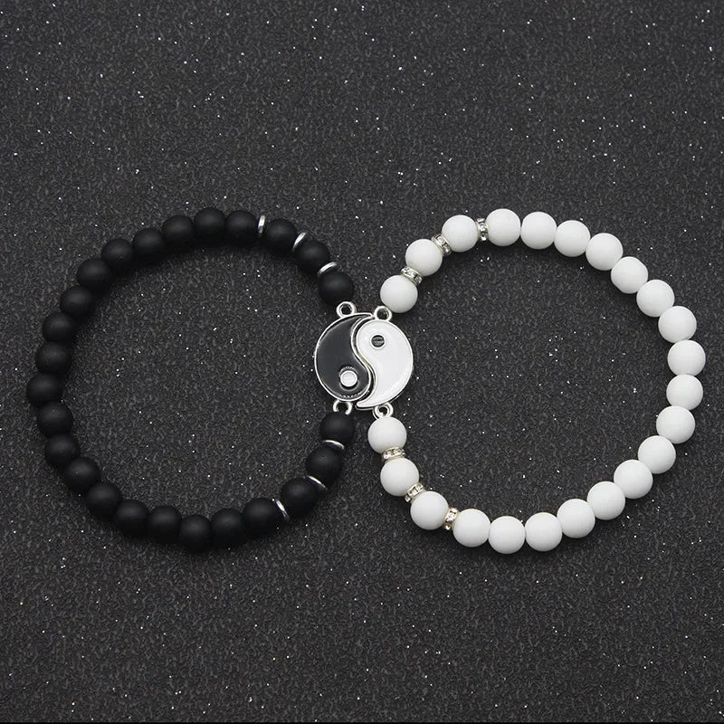 Tai Chi Perlen Paar Armbänder Für Frauen Männer Beste Freunde Yin Yang Gepaart Charms Perlen Armband Mode Schmuck Geschenke