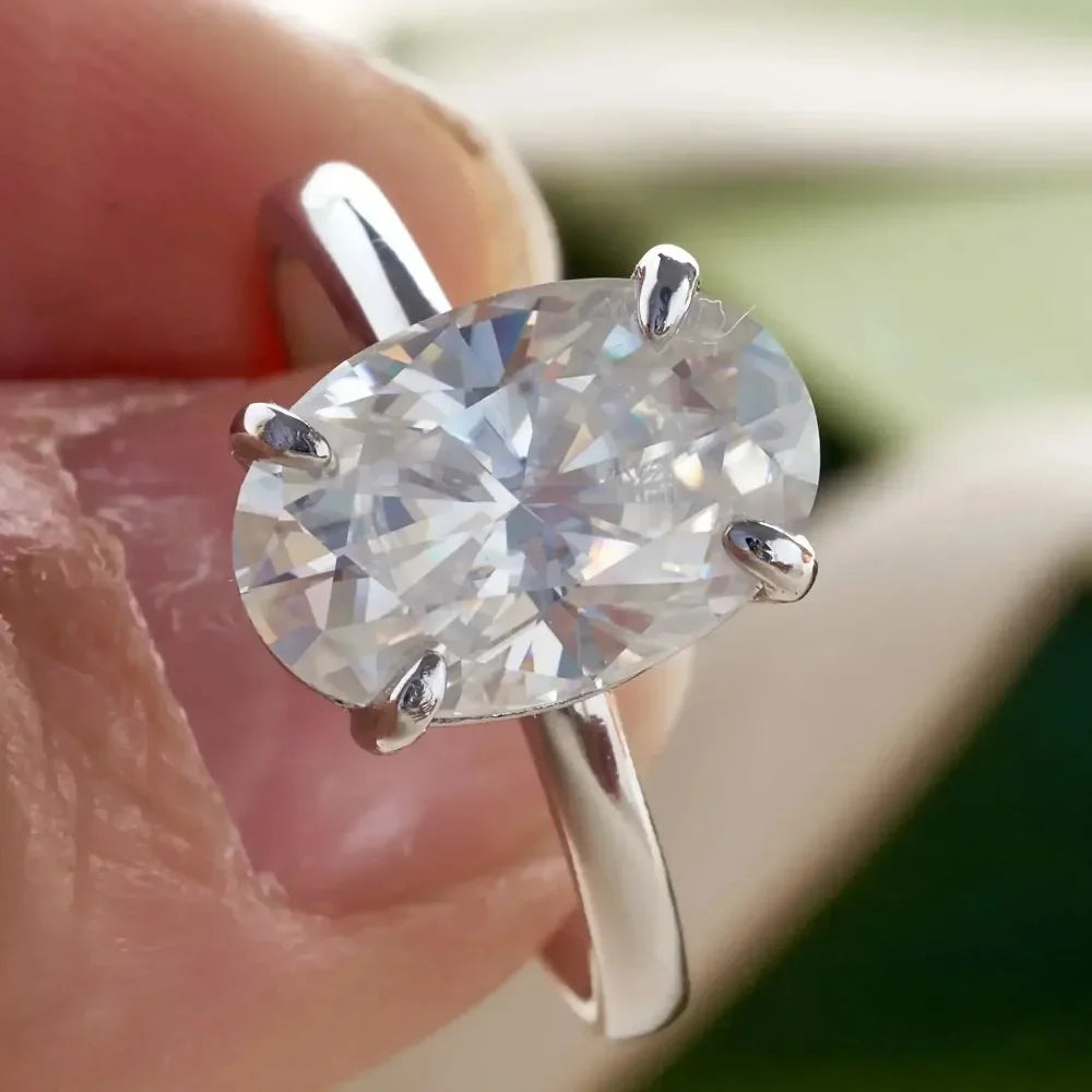 2025, modische, luxuriöse, ovale Original-Edelstahlringe für Frauen, Verlobungsgeschenk, Vorschlag, Schmuck, Braut, Hochzeit