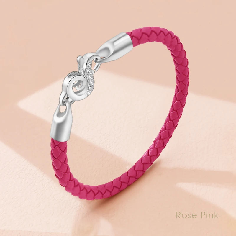 Neue 100% S925 Sterling Silber Haken Armband für Frauen Echtes Geflochtenes Leder Armband Weibliche Mode Schmuck Weihnachten Geschenke