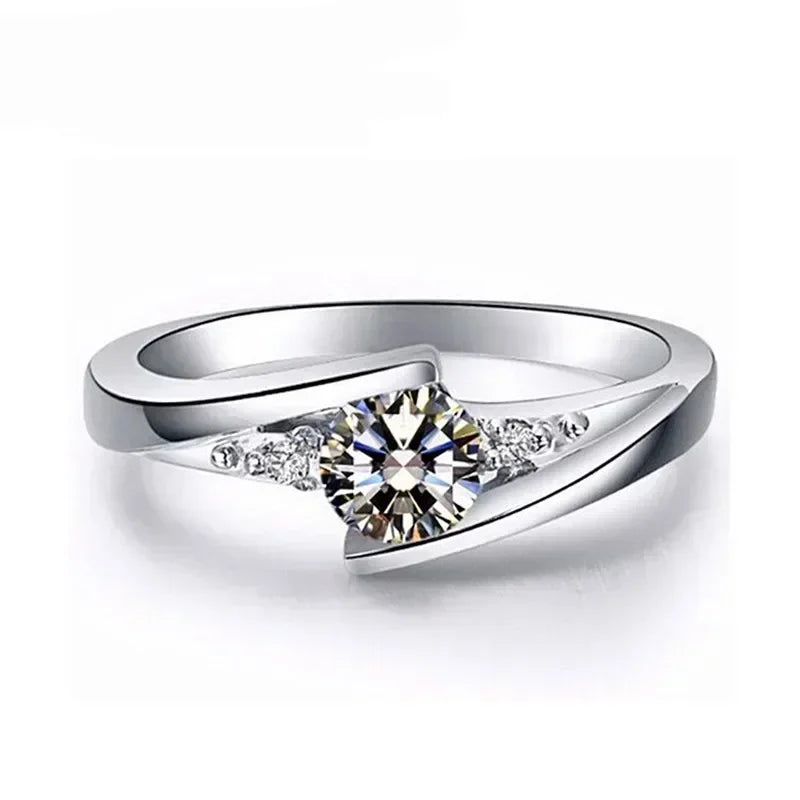 Nette Weibliche Kleine Runde Zirkon Stein Ring Vintage Silber Farbe Hochzeit Schmuck Versprechen Kristall Verlobungsringe Für Frauen