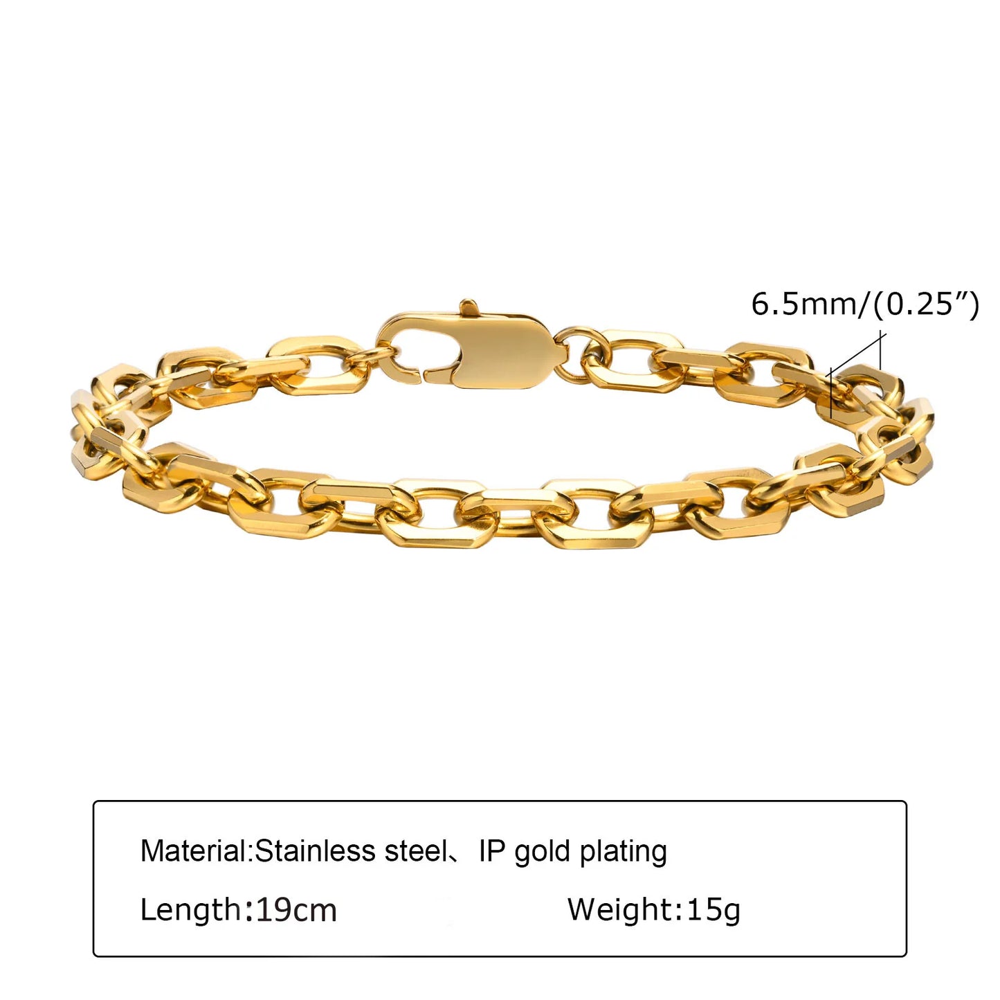 Miami Cuban Link Chain Armband für Damen, Edelstahl, goldfarben, verstellbar, minimalistische Armbänder, Schmuck, Geschenke