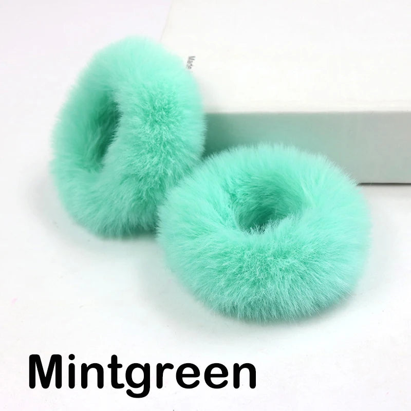 2 Stück Baby Mädchen Plüsch elastische Haar bänder kleine Gummiband Haar ringe für Kinder pelzige Haar gummis Haar gummis Haarschmuck