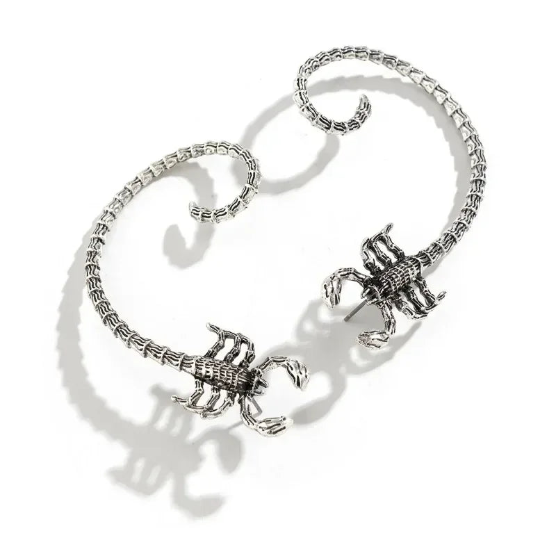 Retro Punk Dark Avantgarde Tier Venom Skorpion Ohrclip für Frauen Halloween Personalisierte Herren Gothic Ohrringe Schmuck Geschenk