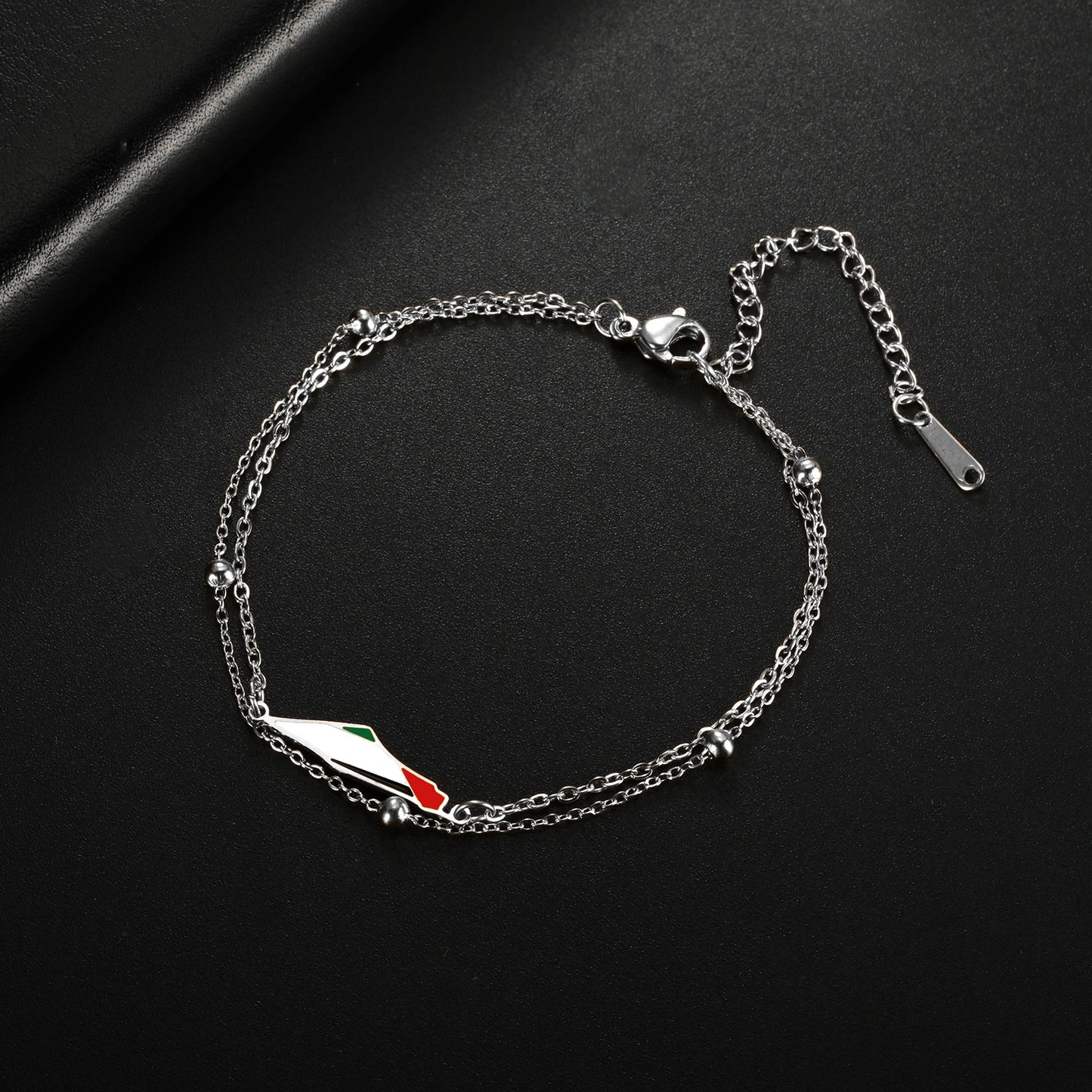 COOLTIME Palästina Karte Charme Frauen Armbänder Edelstahl Einstellbare Doppel Schicht Männer Geographie Armband schmuck Großhandel
