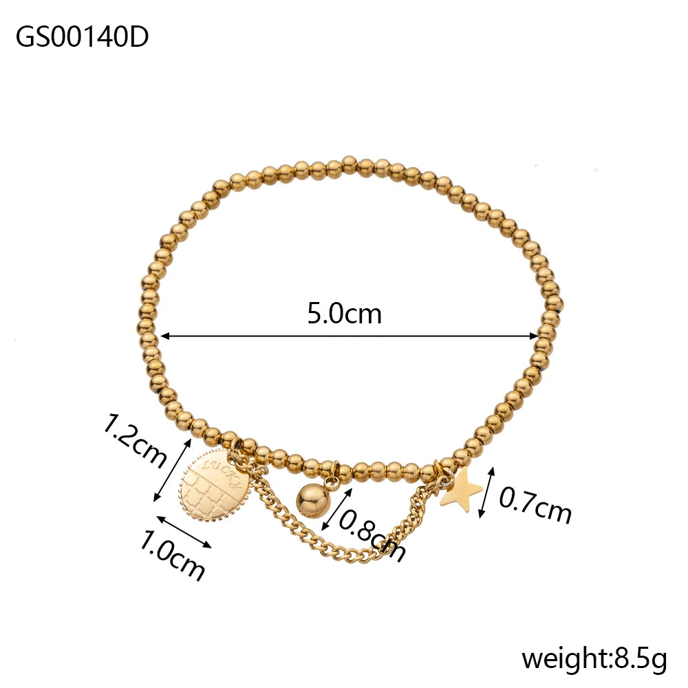 Car lidana Chic 18 Karat vergoldete Büroklammer kubanische Kette Armband Titan Edelstahl Leder Glieder ketten Armbänder Schmuck