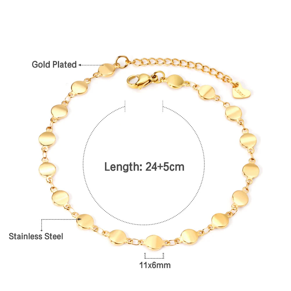 LUXUSTEEL Edelstahl Fußkettchen Armbänder Für Frauen Quaste Seestern Charme Gold Farbe Link Kette Auf Bein Mode Fuß Schmuck