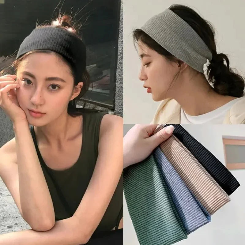Sport Radfahren Gesicht Waschen Haarbänder Weiche Koreanische Baumwolle Gestrickte Stirnband Für Frauen Mädchen Bandanas Mode Haar Zubehör