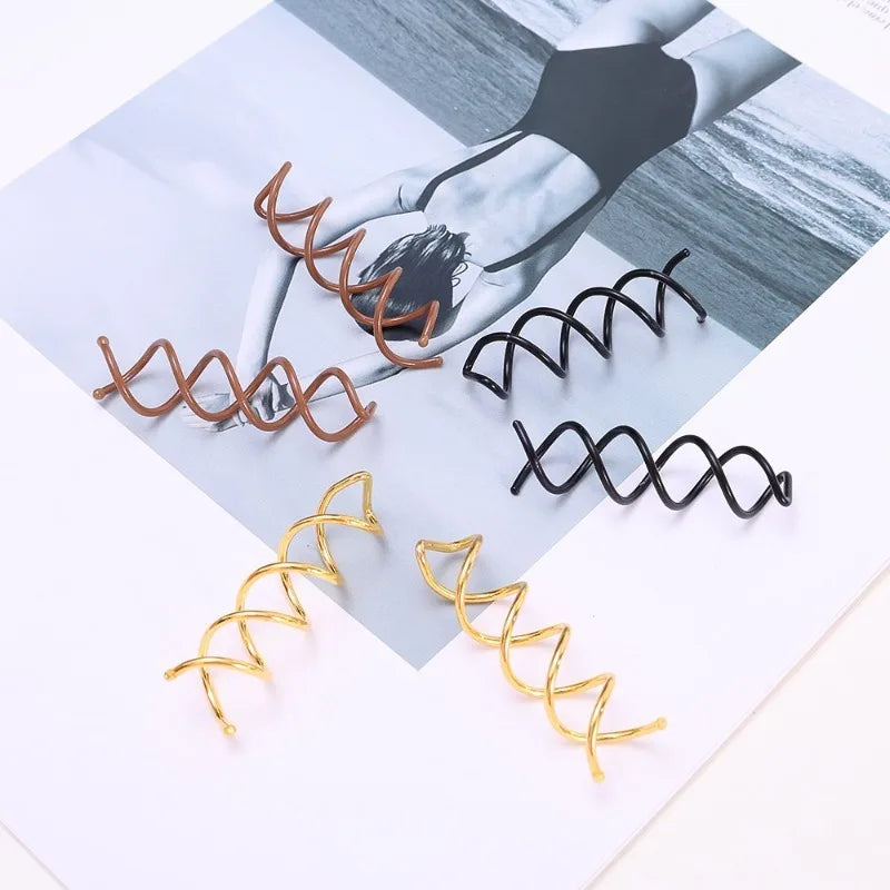 Frauen Minimalistische Haarnadeln Mädchen Feste Form Spirale Haarspange Weibliche Helical Bobby Pin Lady Twist Haarspange Haar-accessoire Kopfbedeckung