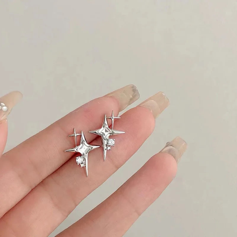 Glänzende Zirkon Stern Quaste Ohrringe Frauen Koreanische Nette Elegante Pentagramm Tropfen Ohrring Y2K Schmuck Hochzeit