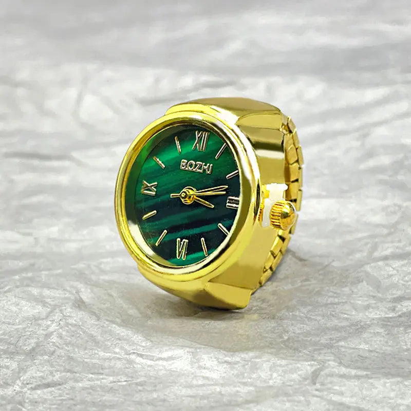Heißer Verkauf Finger Uhr Ring Kreative Bewegung Mode Zubehör Vintage Legierung Shell Quarzuhr Männer Schmuck Frauen Geschenk