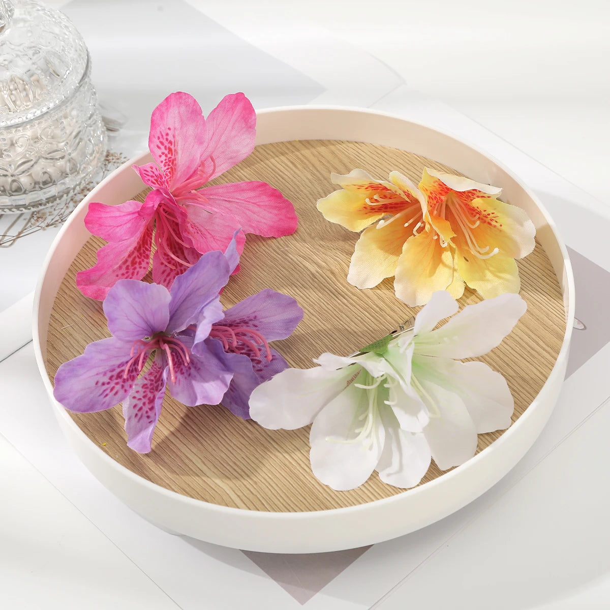 AWAYTR Böhmen Canna Blumen Kleine Haarspangen Hawaii Brautblumen Haarspangen Haarnadeln Haarspange für Hochzeit Haarschmuck