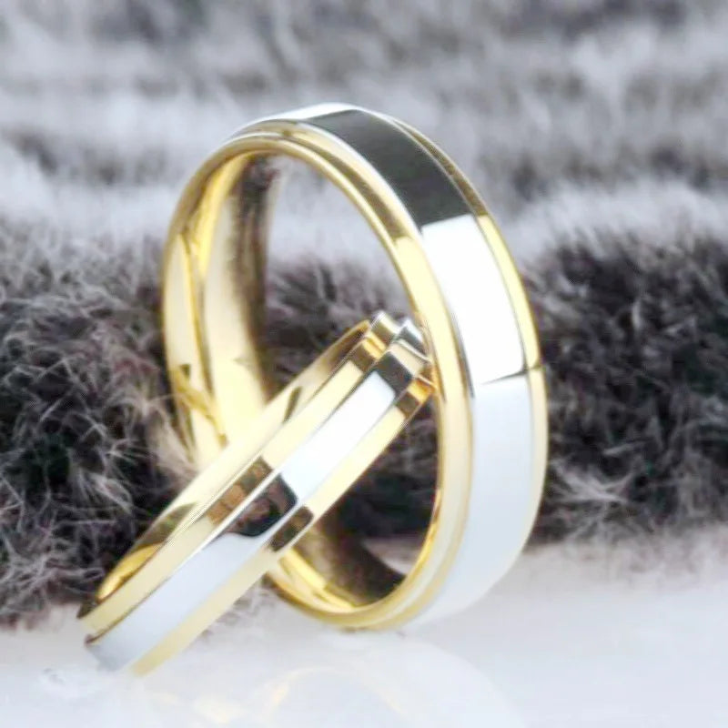 Ramos Edelstahl-Ehering, schlichtes Design, Paarring, 4 mm, 6 mm breit, Bandring für Damen und Herren, Gedenktagsgeschenk