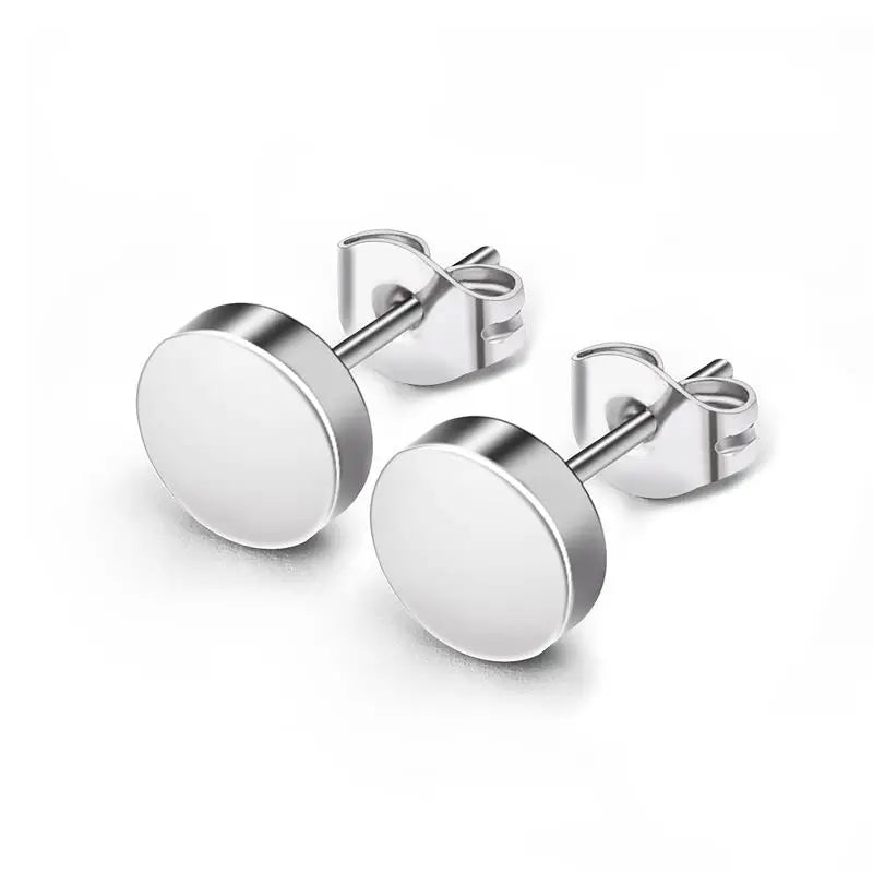 1 paar Edelstahl Runde Schwarz Ohr Studs Männer 3-8mm Punk Stud Ohrring Für Männer Push zurück Stud Ohrring Für Frauen Schmuck