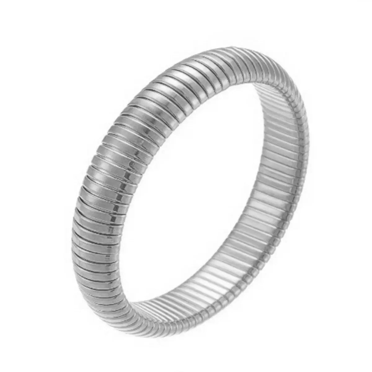 Wasserdichtes Edelstahl-Retro-Elastizitäts-Armband aus dickem Metall, poliert, 18 Karat vergoldet, Trend, Mode, Unisex, Schmuck für Männer und Frauen
