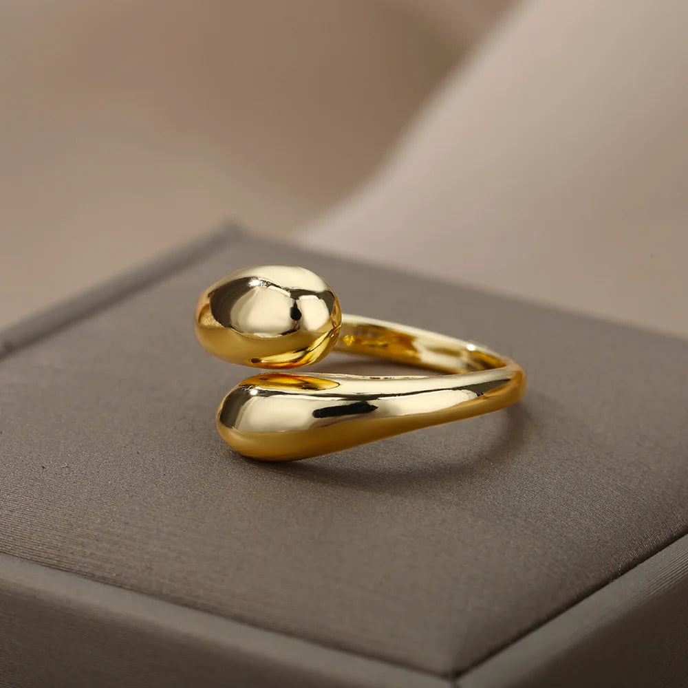 Edelstahlringe für Frauen 2024, Trend, neu in Goldfarbe, Ring für Damen, Hochzeitspaar, Schmuck, kostenloser Versand, Artikel anillos mujer
