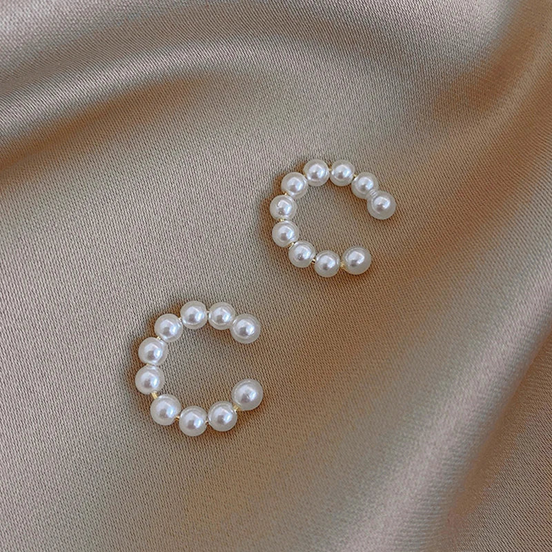 Koreanische Perle Ohr manschette Clip Ohrringe nicht durchdringende Knochen C-förmig ohne Punktion minimalist ische Ohrringe für Damen Modeschmuck