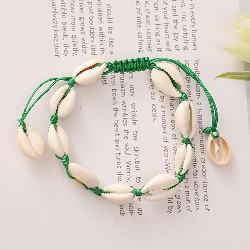 Böhmisches Imitation Muschelperlen-Armband für Frauen, Seestern, Schildkröte, gewebtes Seil-Armband, handgefertigt, Freundschaft, Strand, Urlaub, Schmuck