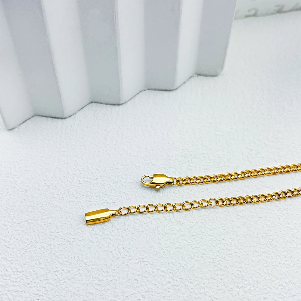 eManco Kubanische Kette, vergoldete Herren-Fußkettchen, Edelstahl, verbesserte Hummer-Schnalle, verstellbarer Fußschmuck, 48-Stunden-Versand