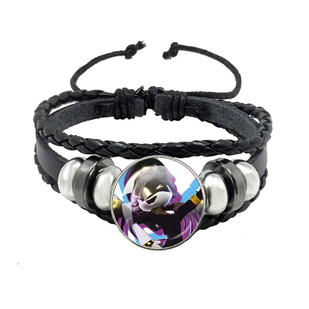Murder Drone Uzi x N Cartoon Cabochon V Fan Art Armbänder Kunst verstellbares Lederseil Armband Armreifen handgefertigte Schmuckgeschenke