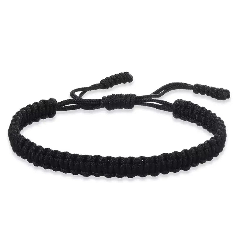 Handgefertigte geflochtene Schnur-Armbänder, rot, schwarz, buddhistisches tibetisches gewebtes Seil, Glücksbringer-Amulett-Armband für Frauen und Mädchen, Schmuck Geschenke