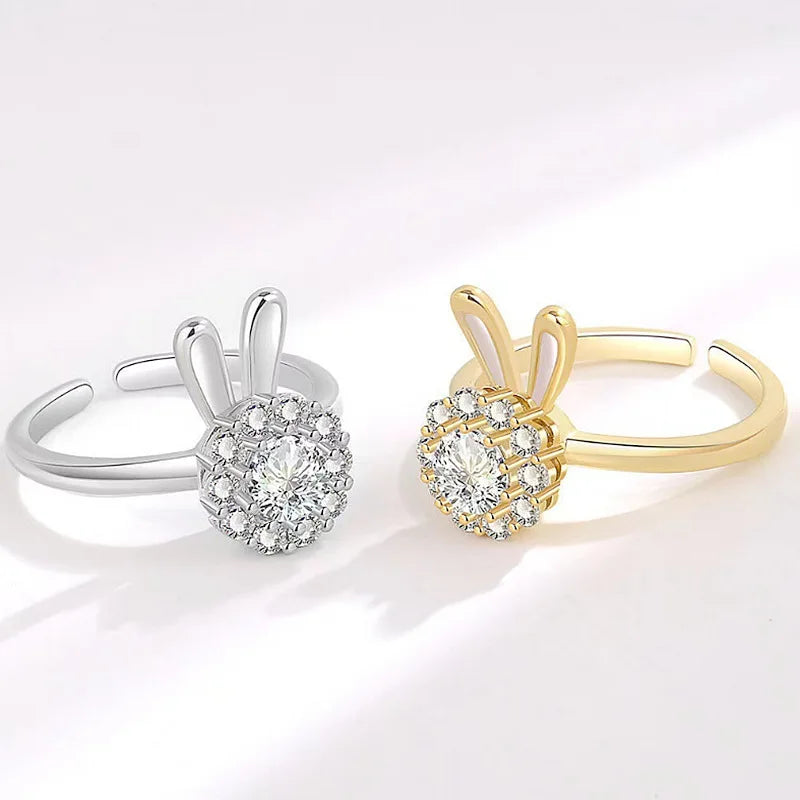 Titan Edelstahl Ring Für Frauen Drehen Rotierenden Angst Zappeln Einstellbare Ringe Silber Farbe Schmuck Schöne Blume Biene