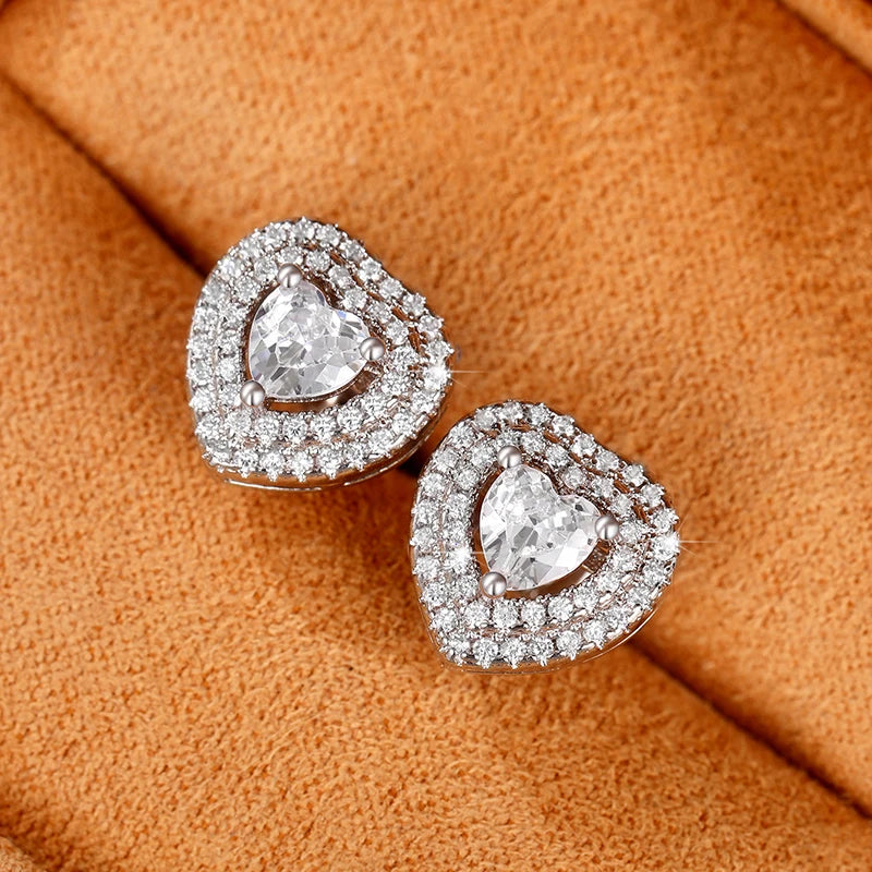 Huitan einfache geometrische geformte Zirkonia Ohrringe für Frauen Verlobung Hochzeit Trend Ohr Accessoires Ewigkeit Schmuck Geschenk