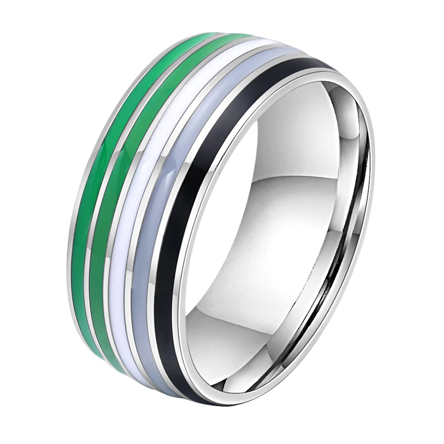 Lesbener LGBT-Ring aus Edelstahl für Frauen, Paare, Stolz, Liebesversprechen, Band, Streifen, Flagge, Farbe, Verlobungsringe