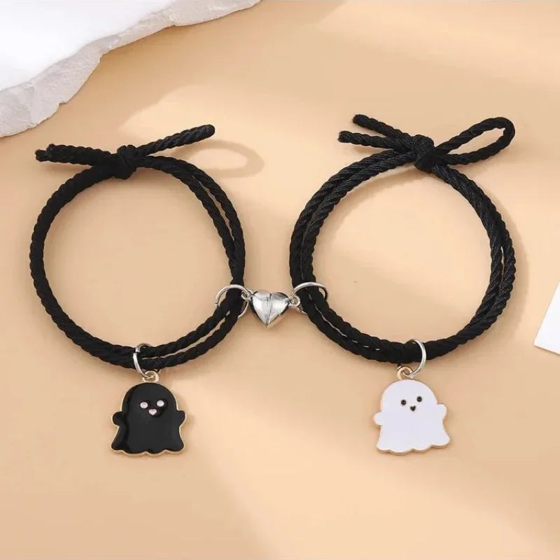 2 Teile/satz Geist Geflochtenes Armband für Liebhaber Fern Romantische Herz Magnet Paar Armbänder Freundschaft Mode Schmuck Geschenk