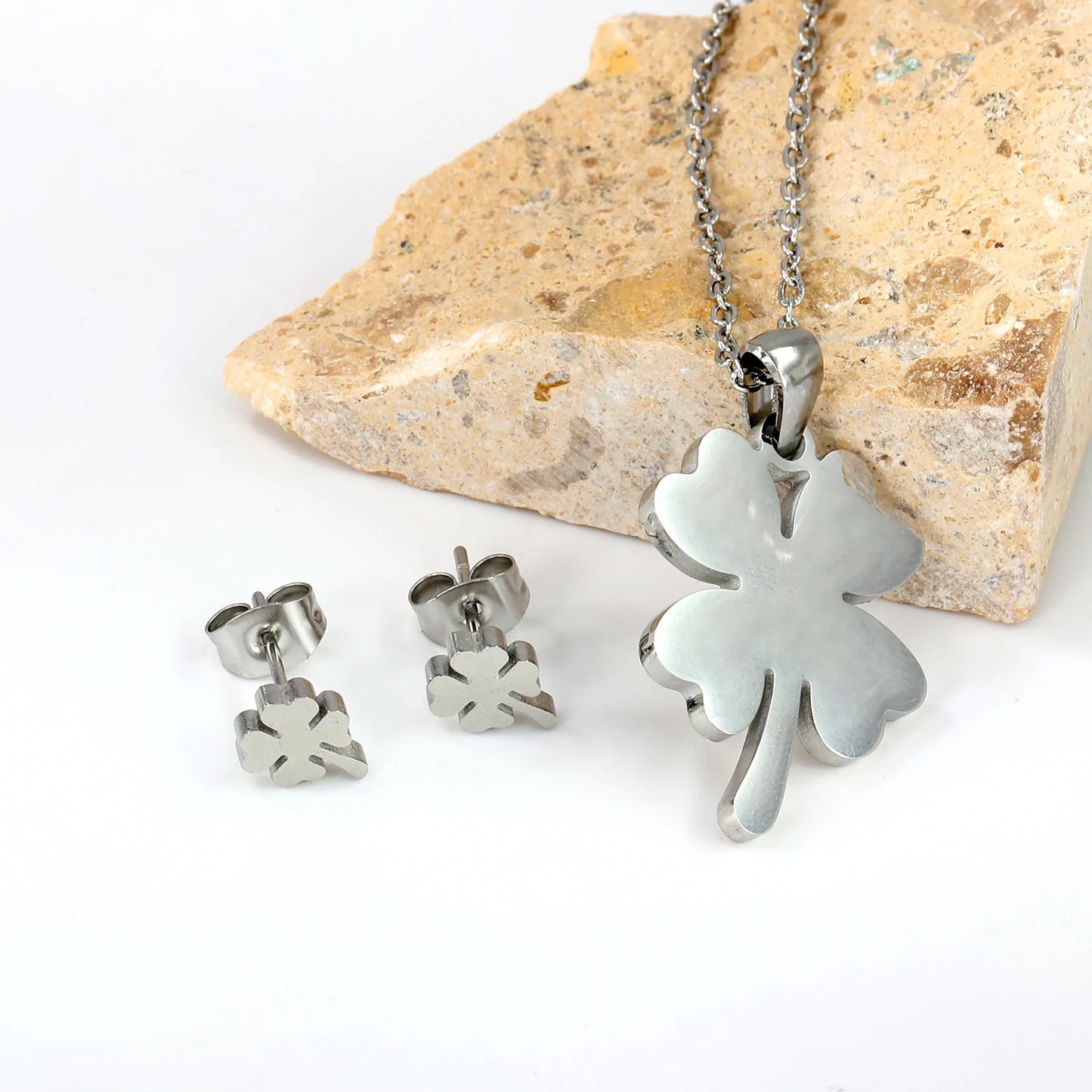 LUXUKISSKIDS Trendy Schmuck Set Edelstahl Silber/Gold Farbe Frau/Männer Großhandel Herz Anhänger Halskette Ohrringe Braut Sets