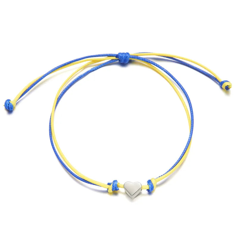 Ukrainischer Charme Gelb Blau Ukraine Armbänder Für Frauen Männer Handgemachte Flagge Farbe Gewebte Schnur Armband Neues Design Paar Schmuck