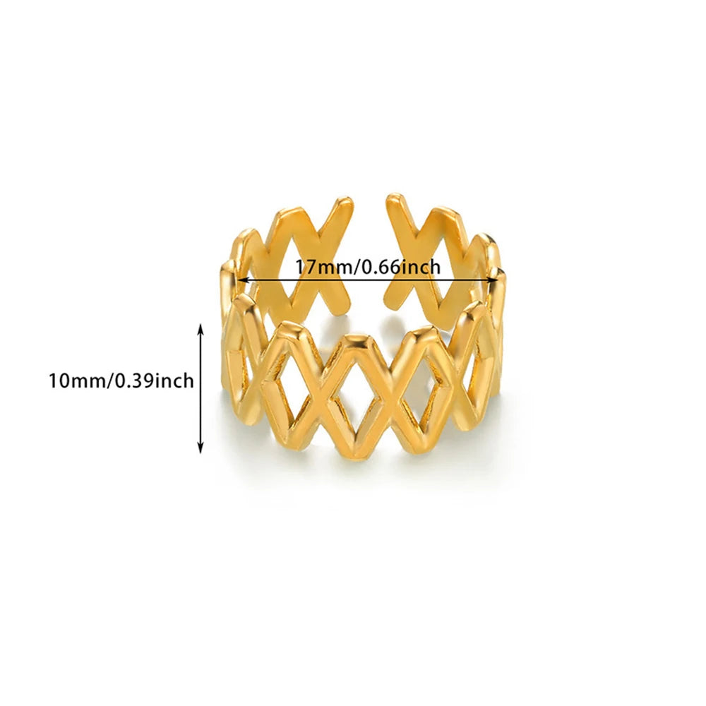 LATS Vintage Edelstahl Kugel Ringe für Frauen Gold Farbe Geometrische Ringe Punk Schmuck Hip Hop Party Schmuck Geschenke Anillos