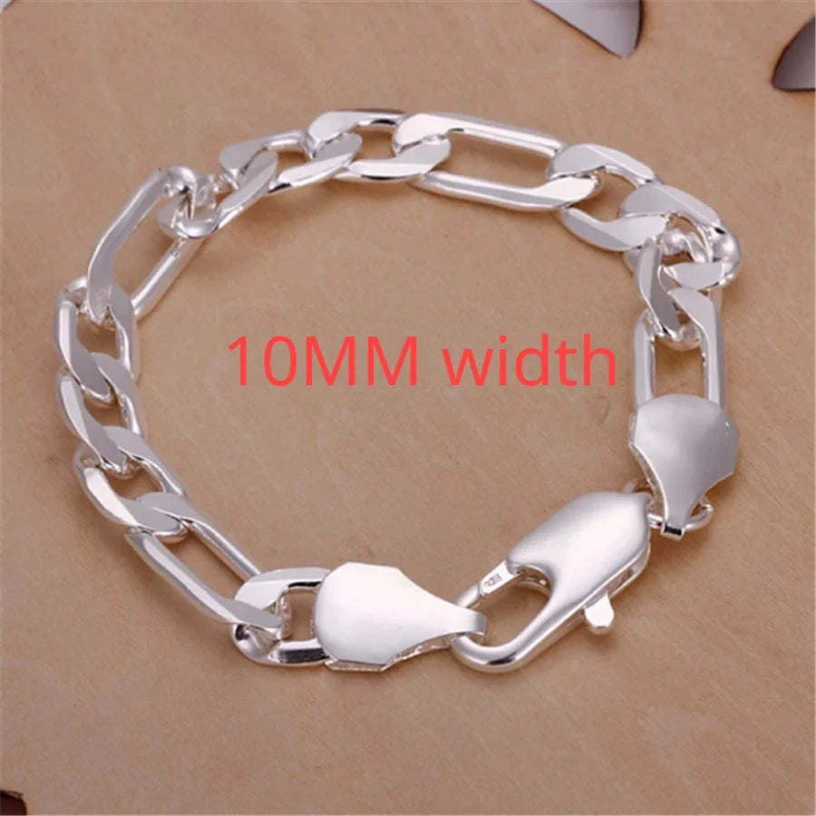 Feines 925er-Sterlingsilber, edle, schöne Kette, solides Armband für Damen und Herren, Charms, Party-Geschenk, Hochzeit, Modeschmuck, heißes Modell