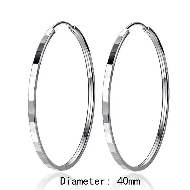Senlissi – Neue modische 18 Karat vergoldete Creolen für Damen, 925er-Sterlingsilber, 2,0 mm, modischer Ohrring, Canke Jakado Kanao, 3/4/5/6 cm