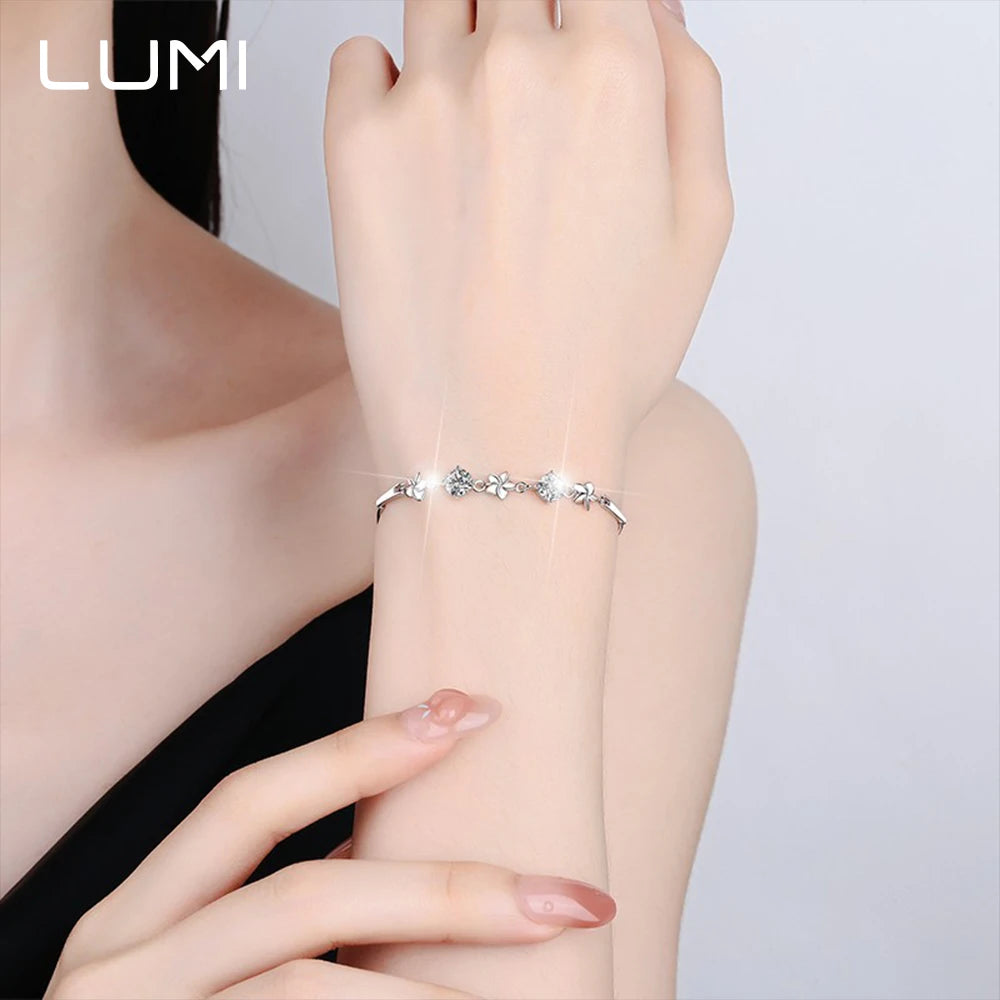 Doppeltes 1CT Moissanit-Windmühlen-Armband – verstellbare Kette aus 925er Sterlingsilber für edlen Schmuck, Geschenk, Party, Jahrestag