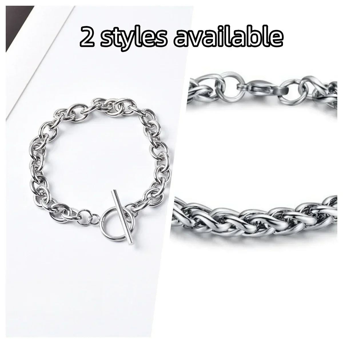 Edelstahl-Armband für Männer und Frauen, klobige Kabelkette, Armreifen, modisch, edgy, für Mädchen und Jungen, Schmuck, 2023, Neu